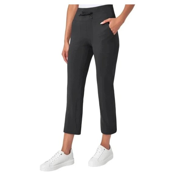 NEW Mondetta Women's Size L High-Rise Capri With Drawcord Black - Picture 1 of 12